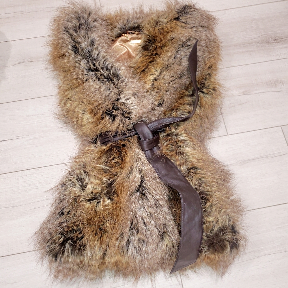 Designer faux fur vest size small